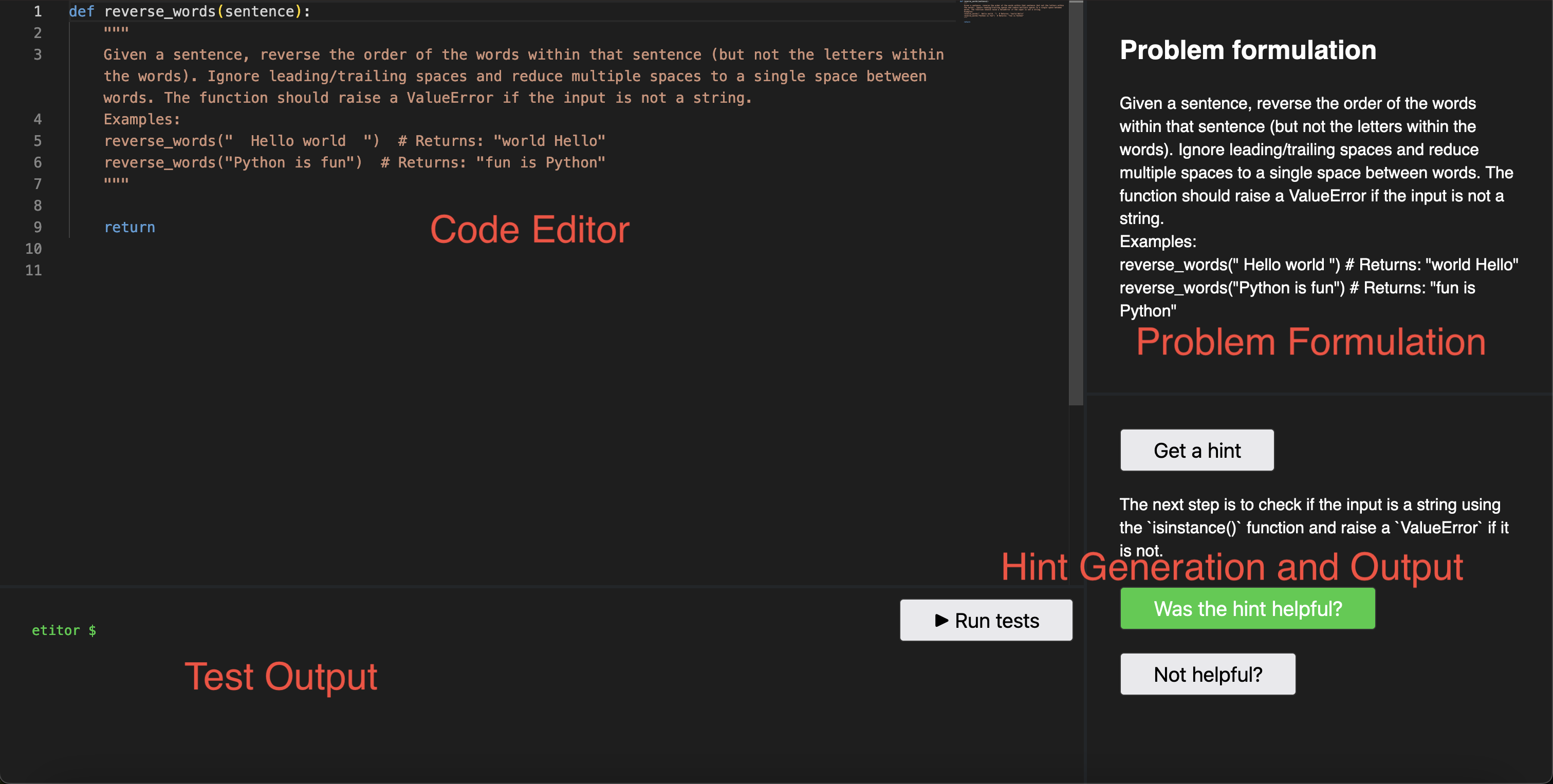 full view of editor